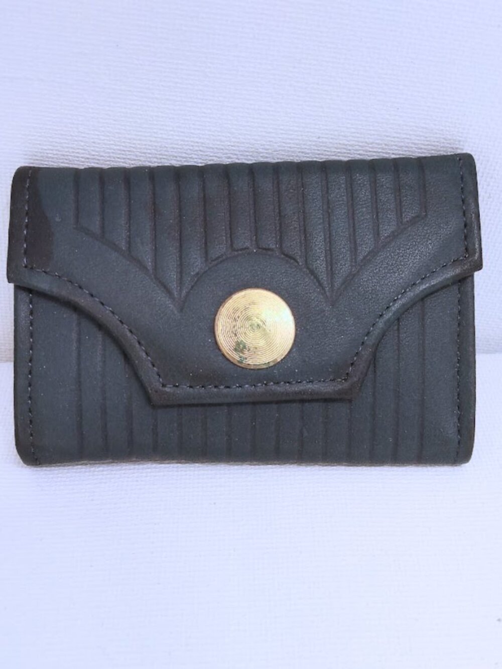 Vintage Princess Gardner Genuine Cowhide Leather Key Case Navy Blue Collectible